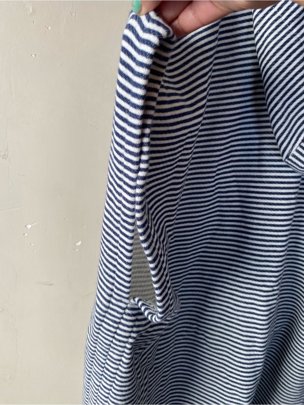 J.Crew Striped Terry Beach Poncho Cover Up Tunic M/L Lace Up Nautical - Picture 10 of 11